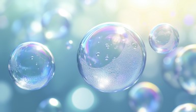 Sparkling Bubbles Of Shine: A Symbol Of Cleanliness And Easy Cleaning With Shampoo Or Soap, AI