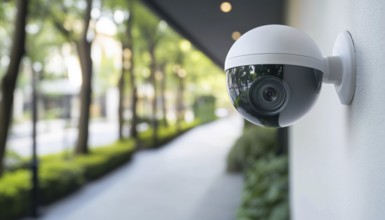 White Home Security System With Ip Cctv Camera For Enhanced Surveillance And Monitoring Within The