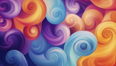 Abstract Celebration: Swirl Elements And Gradients In A Carnival Pattern - A Vibrant And Dynamic