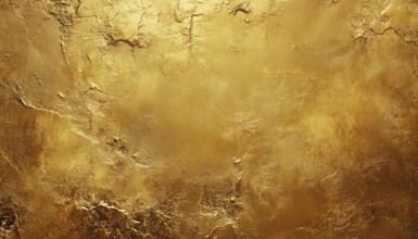 Luxurious Golden Grunge Wall Concrete Texture As Gold Backdrop With Copy Space. Perfect For Your