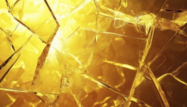 Abstract Background With Broken Glass Yellow Explosion And Cracked Surface For Summer Party Posters