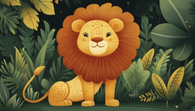 Adorable Lion Print: Perfect For T-Shirts, Home Decor, Posters, And Cards! Ideal For Adding A Touch
