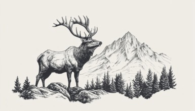 Elk Mountain Ado In Mono: Art For Badge, Sticker, Patch, T-Shirt, And More! Capture The Beauty Of