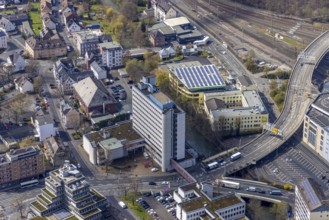 Aerial photo, local court and district court, Siegener Versorgungsbetriebe, Uni Siegen EGV,