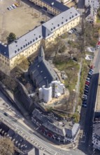 Aerial view, renovation of the Protestant Martini Church, Siegen-Kernband, Siegen, Siegerland,