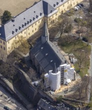 Aerial view, renovation of the evang. MartiniKirche am Unteren Schloss, Siegen-Kernband, Siegen,
