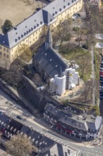 Aerial view, renovation of the Protestant Martini Church, Siegen-Kernband, Siegen, Siegerland,