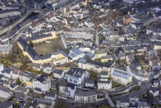 Aerial view, Lower Castle with the University of Siegen, Campus Lower Castle, Siegen-Kernband,
