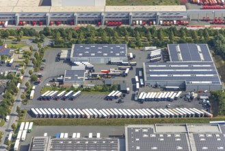 Aerial view, Werneke Logistic in the industrial estate Hansering Scheidinger Straße, Werl, Soester