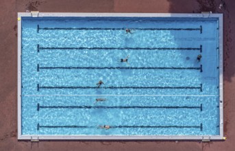 Aerial view, Werl swimming pool, Werl, Soester Börde, North Rhine-Westphalia, Germany, bathing