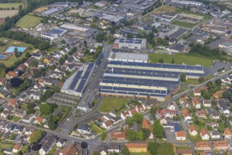 Aerial view, Standard Metallwerke, Werl, Soester Börde, North Rhine-Westphalia, Germany, DE,