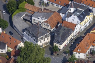 Aerial photo, house renovation in the old town centre Kämperstraße, Werl, Soester Börde, North