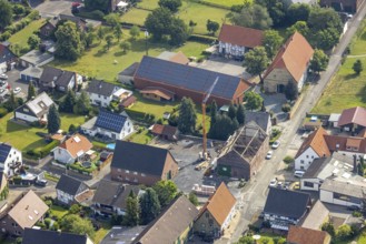 Aerial view, construction site at Büdericher Hellweg, Westbüderich, Werl, Soester Börde, North