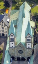Aerial view, pilgrimage basilica of the Visitation of the Virgin Mary, Werl, Soester Börde, North