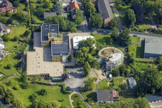 Aerial photo, Ursulinengymnasium Werl, construction site Werl Castle, castle ruins of the former