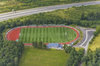 Aerial view, sports ground FSV Gerlingen e.V., Gerlingen, Wenden, Sauerland, North