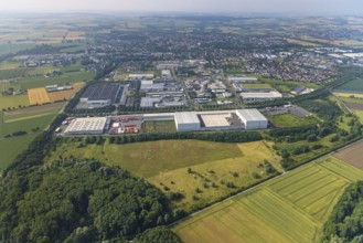 Aerial view, commercial area KonWerl Langenwiedenweg Scheidinger Straße, Werl, Soester Börde, North