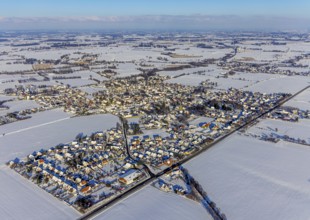 Aerial view, overview Westönnen, Westönner Bundesstraße - formerly Bundesstraße B1 downgraded to