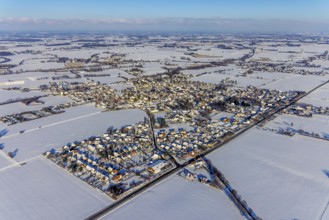 Aerial view, overview Westönnen, Westönner Bundesstraße - formerly Bundesstraße B1 downgraded to