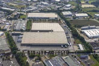 Aerial photo, Aldi logistics centre central warehouse Werl, Werl, Soester Börde, North