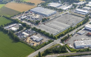 Aerial view, industrial estate Hammer Straße, Brelo Rohstoff Recycling, Kettler Werk Sönnern 1,