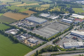 Aerial view, industrial estate Hammer Straße, Brelo Rohstoff Recycling, Kettler Werk Sönnern 1,