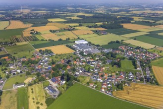 Aerial view, aerial view of Sönnern, Josef Mawick Kunststoff-Spritzgusswerk, Werl, Soester Börde,