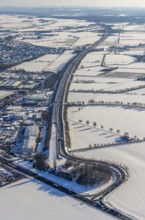 Aerial view, motorway access to the A445 motorway on the B63 Hammer Landstraße federal road,