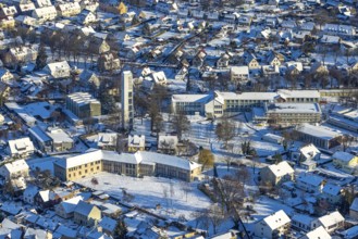 Aerial view, Walburgisschule, Paul-Gerhardt-Schule, Evangelische Paulus-Kirche, Evangelische