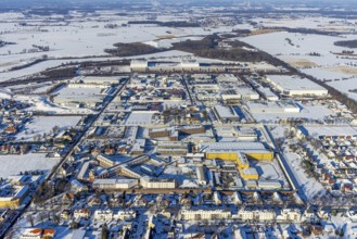 Aerial photo, Werl prison, Werl correctional facility, Werl correctional facility, industrial area,