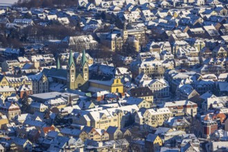Aerial view, pilgrimage basilica of the Visitation of the Virgin Mary, Walburgisstraße, old