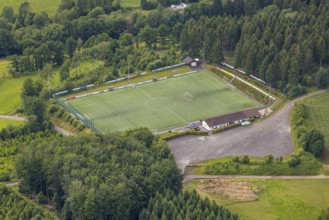 Aerial photo, Rothemühle sports ground, Wenden, Sauerland, North Rhine-Westphalia, Germany, DE,