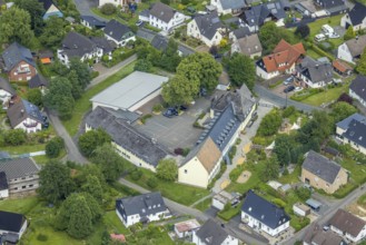 Aerial photo, Malteser Rettungsdienst, Ottfingen, Wenden, Sauerland, North Rhine-Westphalia,