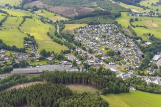 Aerial view, local view Heid, Wenden, Sauerland, North Rhine-Westphalia, Germany, DE, Europe,