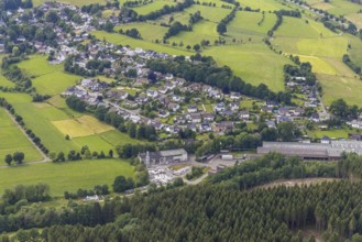 Aerial view, local view Heid, Wenden, Sauerland, North Rhine-Westphalia, Germany, DE, Europe,