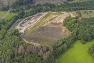 Aerial view, Wenden quarry, Schönauer Straße, Wenden, Sauerland, North Rhine-Westphalia, Germany,