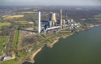 Aerial view, STEAG power plant Voerde, Möllen, Voerde, Ruhr area, Lower Rhine, North