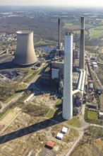 Aerial view, STEAG power plant Voerde, Möllen, Voerde, Ruhr area, Lower Rhine, North