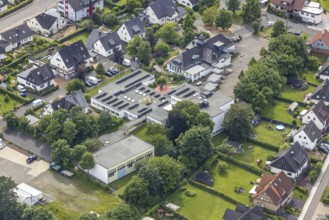 Aerial view, community primary school Hünsborn, Hünsborn, Wenden, Sauerland, North