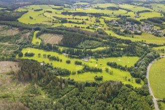 Aerial photo, Golfclub Siegen-Olpe, Dörnscheid, Wenden, Sauerland, North Rhine-Westphalia, Germany,