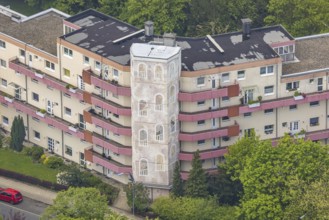 Aerial view, residential building Paracelsusstraße, Losenburg, Velbert, Ruhr area, North