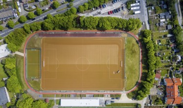Aerial view, stadium Von-Böttinger-Platz, Velbert, Ruhr area, North Rhine-Westphalia, Germany, DE,