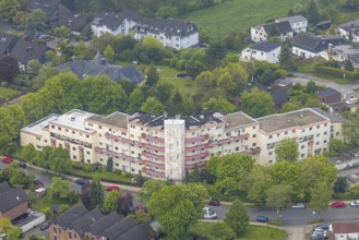 Aerial view, residential building Paracelsusstraße, Losenburg, Velbert, Ruhr area, North