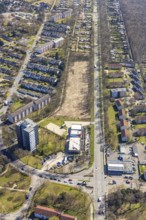 Aerial view, wasteland at Hindenburgstraße, Friedrichsfeld, Voerde, Ruhr area, Lower Rhine, North