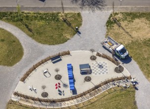 Aerial view, movement and neighbourhood park Am Tannenbusch, Am Tannenbusch, Friedrichsfeld,