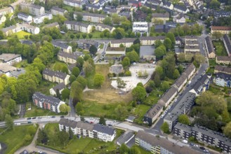 Aerial view, brownfield Fontanestraße corner Ernst-Moritz-Arndt-Straße, Krehwinkler Höfe, Velbert,