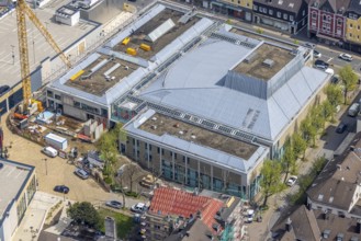 Aerial view, construction site at Forum Niederberg, Kultur- und Veranstaltungsbetrieb Velbert,