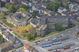 Aerial view, local court and tax office, Velbert, Ruhr area, North Rhine-Westphalia, Germany,