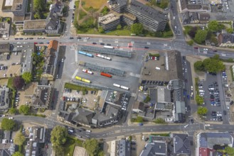 Aerial view, bus station, Velbert, Ruhr area, North Rhine-Westphalia, Germany, DE, Europe, aerial