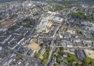 Aerial view, construction site at Forum Niederberg, cultural and event centre, StadtGalerie